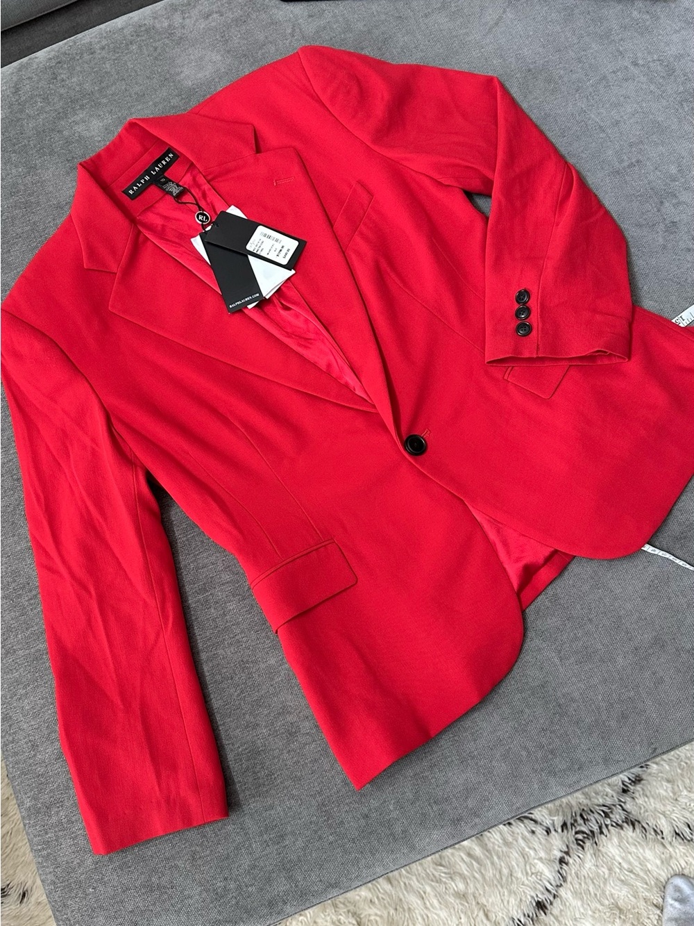 NWT Ralph Lauren Bold Red Single-Button Blazer - Picture 14 of 16